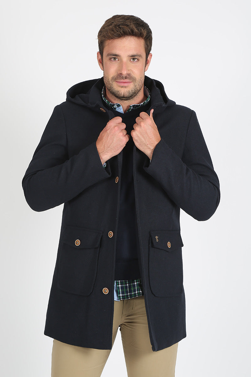Navy cloth trench coat