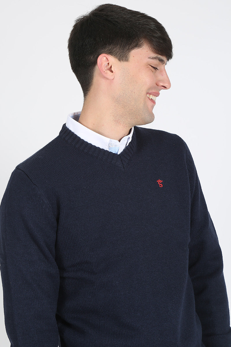 Jersey Marino Cuello Pico