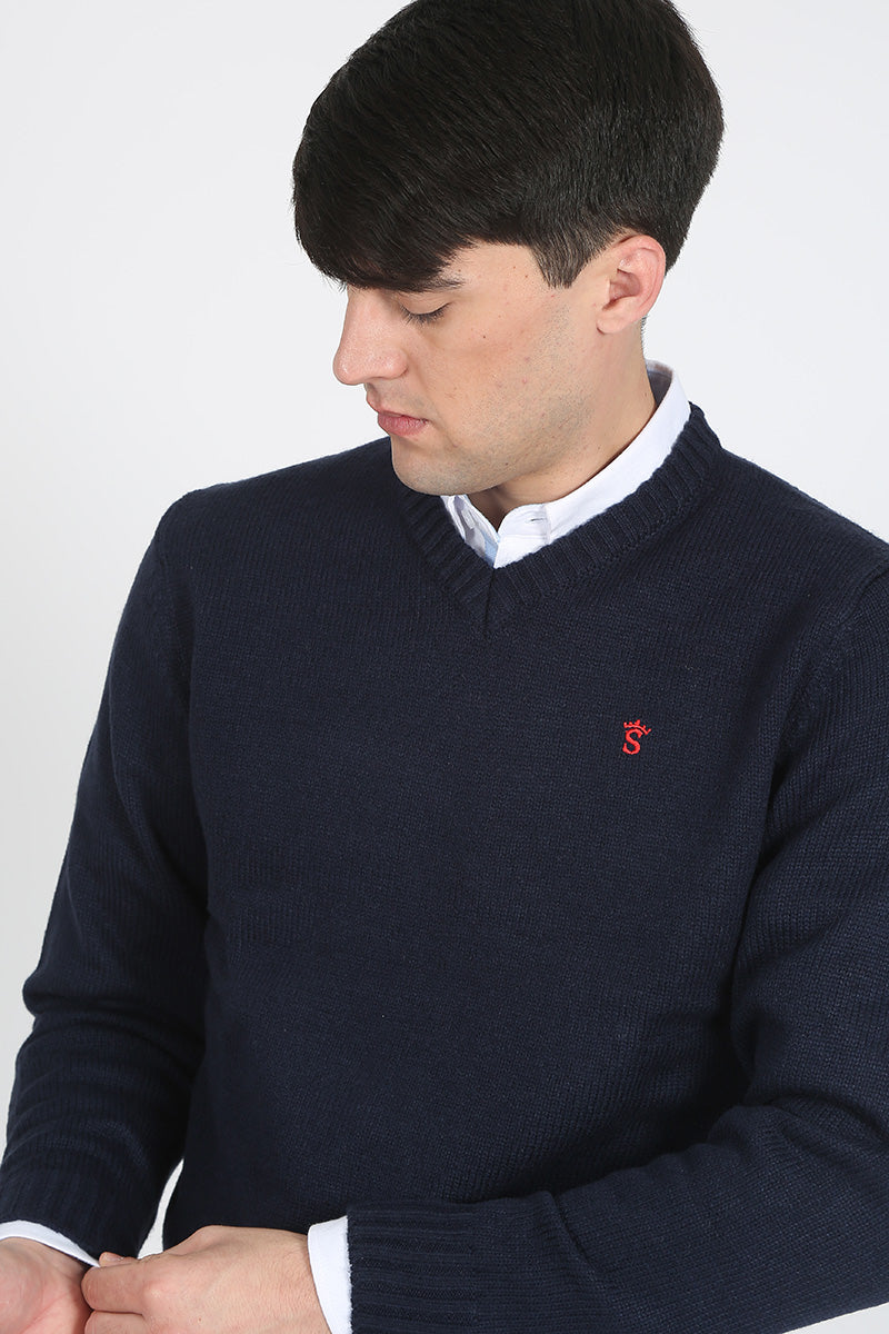 Jersey Marino Cuello Pico