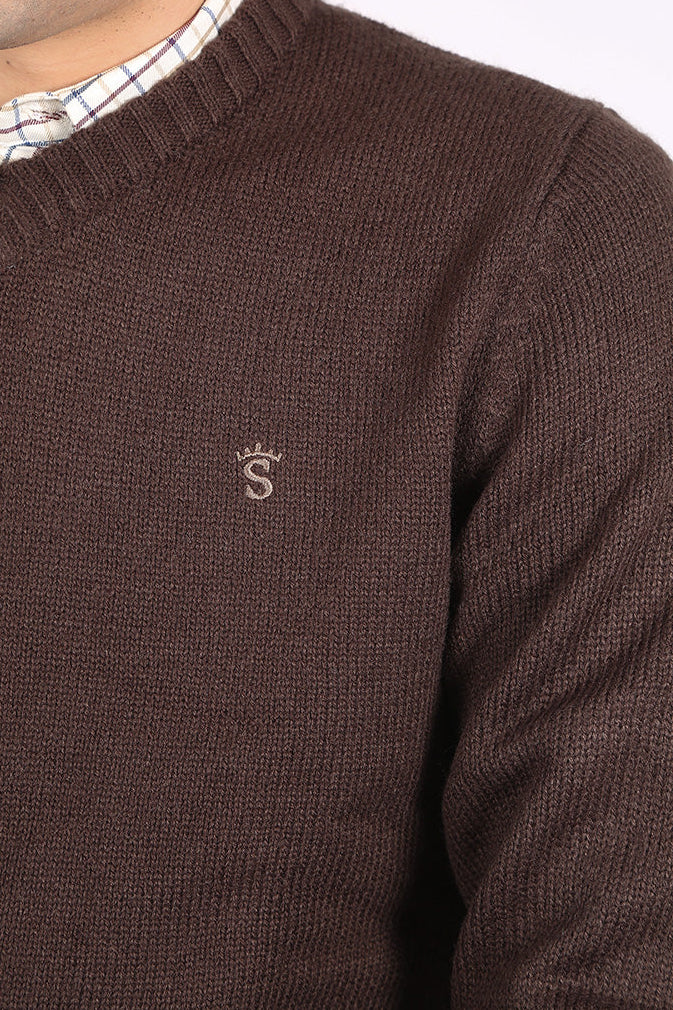 Jersey Marron Cuello Pico