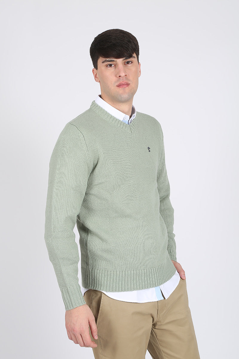Jersey Verde Cuello Pico