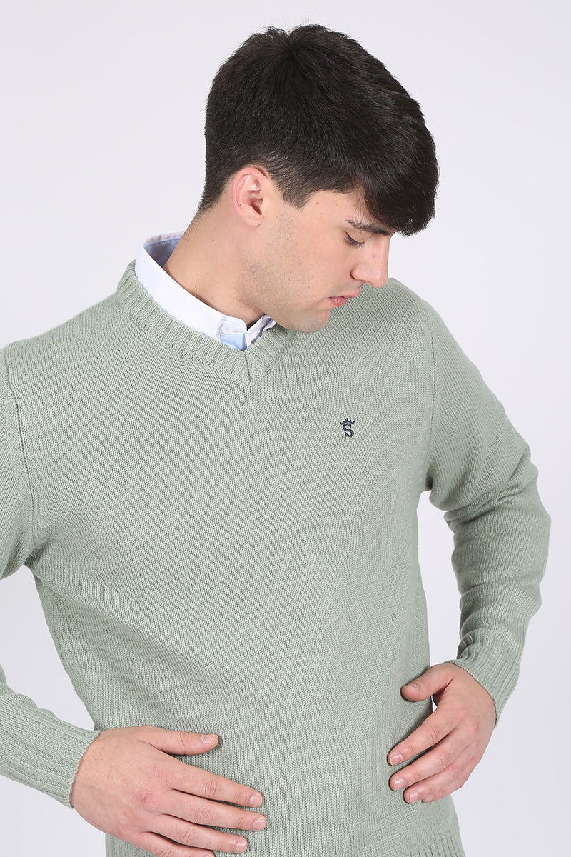 Jersey Verde Cuello Pico