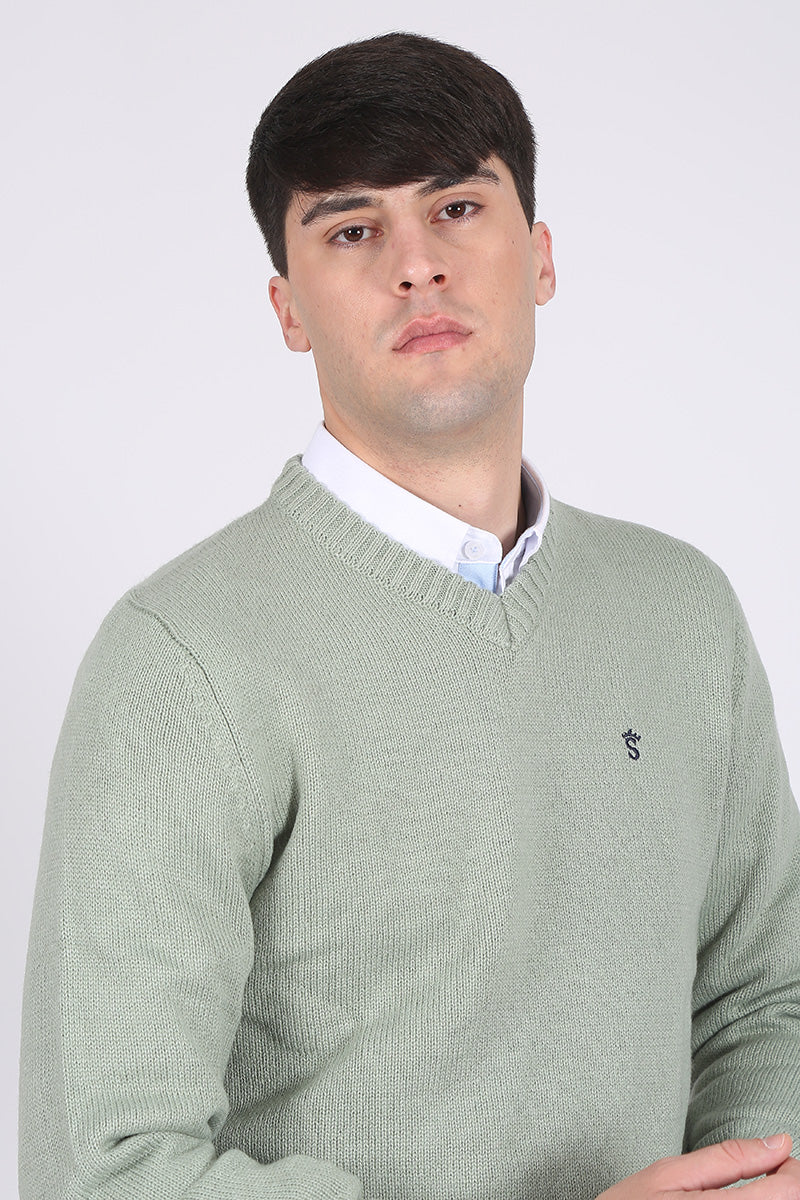 Jersey Verde Cuello Pico