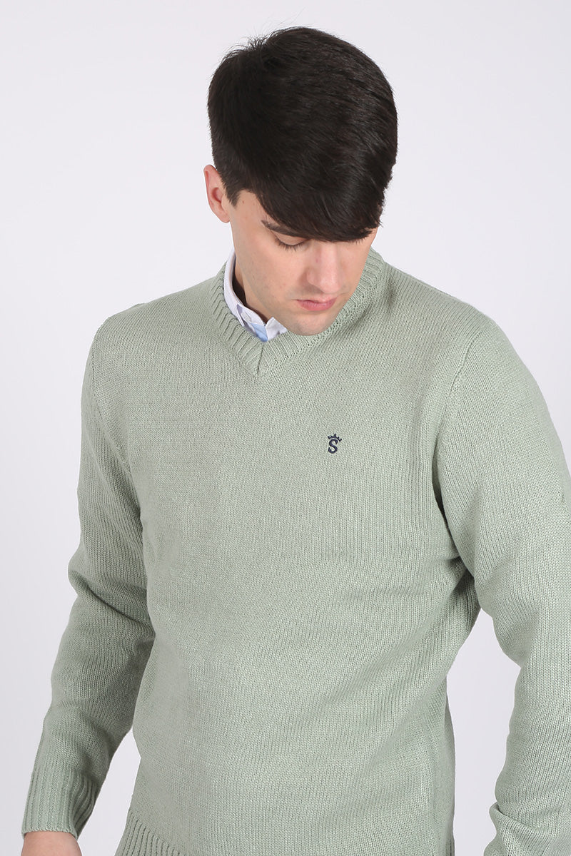 Jersey Verde Cuello Pico