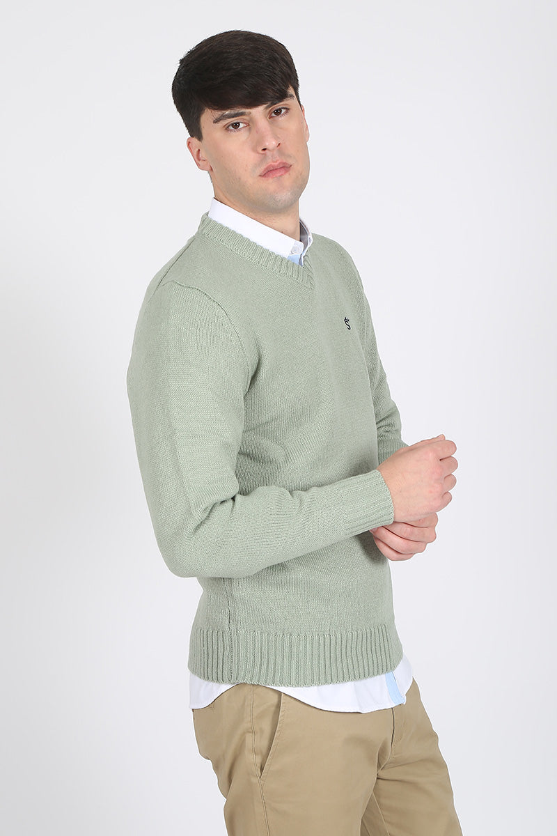 Jersey Verde Cuello Pico