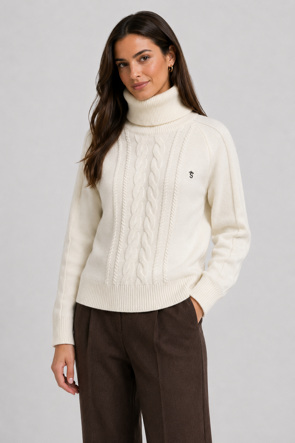Jersey Punto Cuello Cisne Crudo