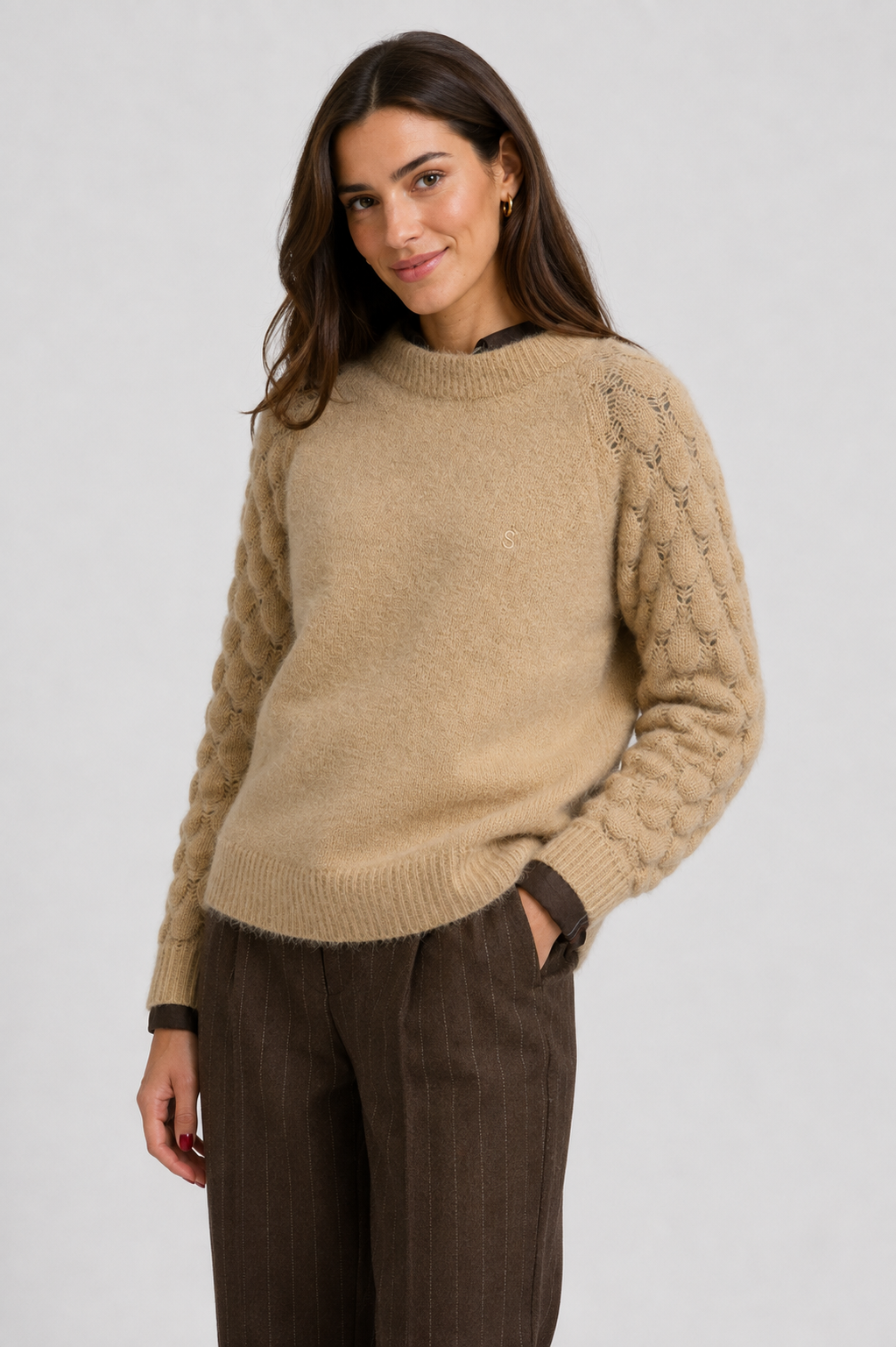 Jersey Manga Trenzada Camel
