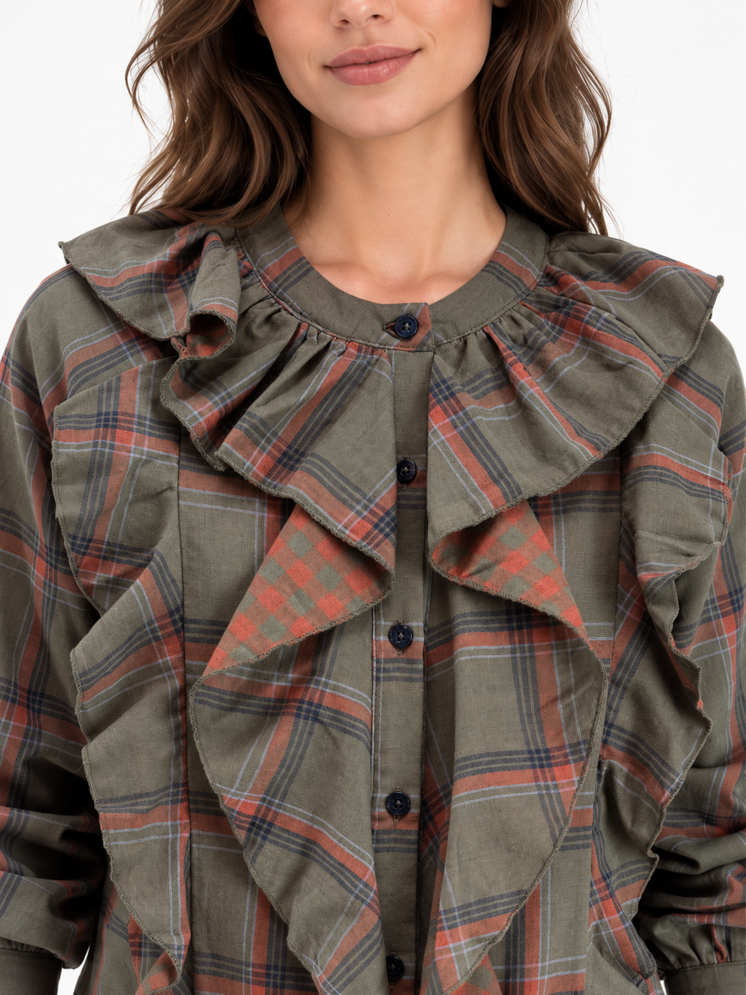 Blusa Volantes Kaki