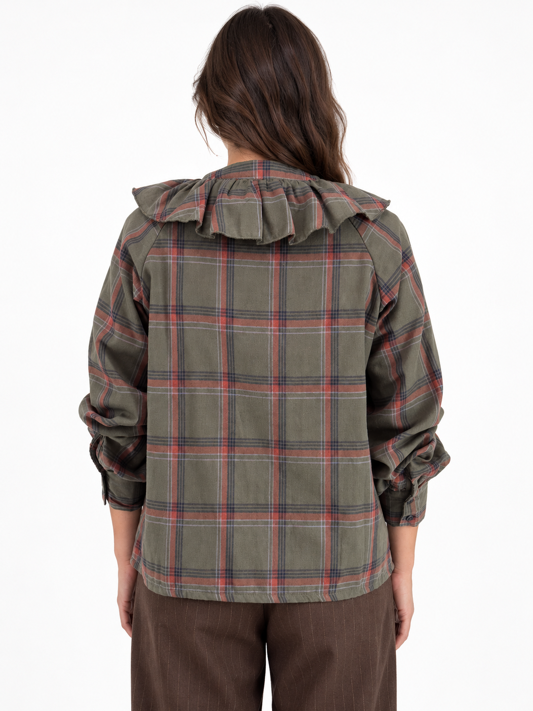 Blusa Volantes Kaki