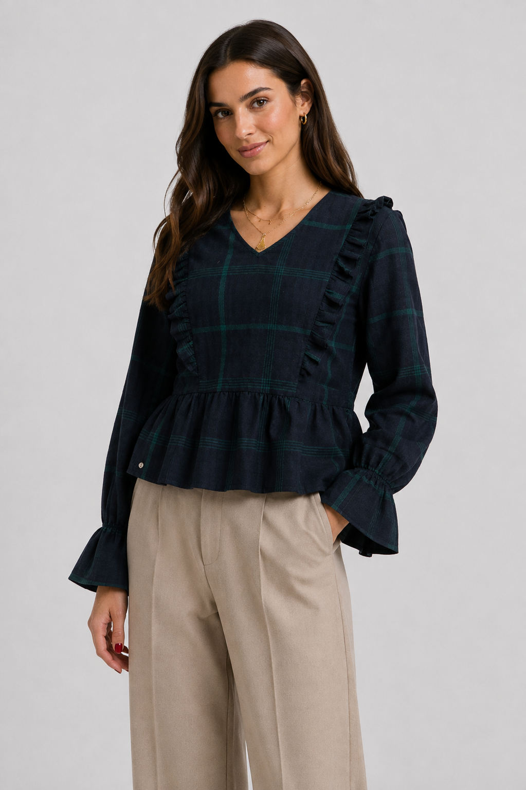 Blusa Cuadro Marino