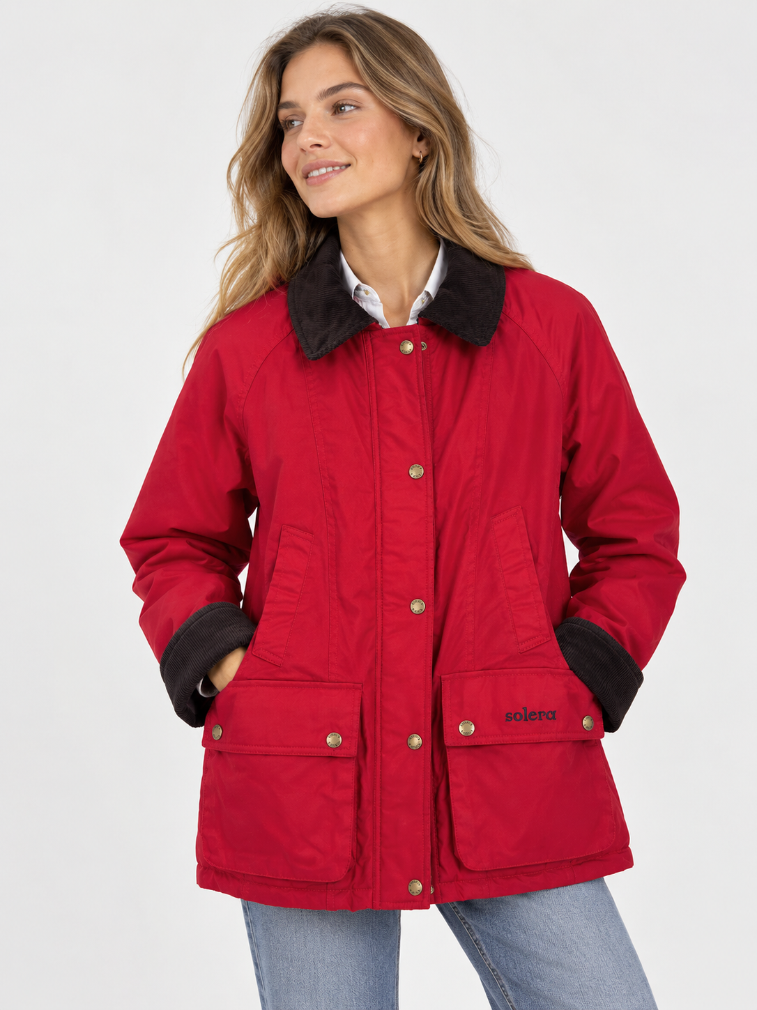 Parka Tipo Encerada Roja