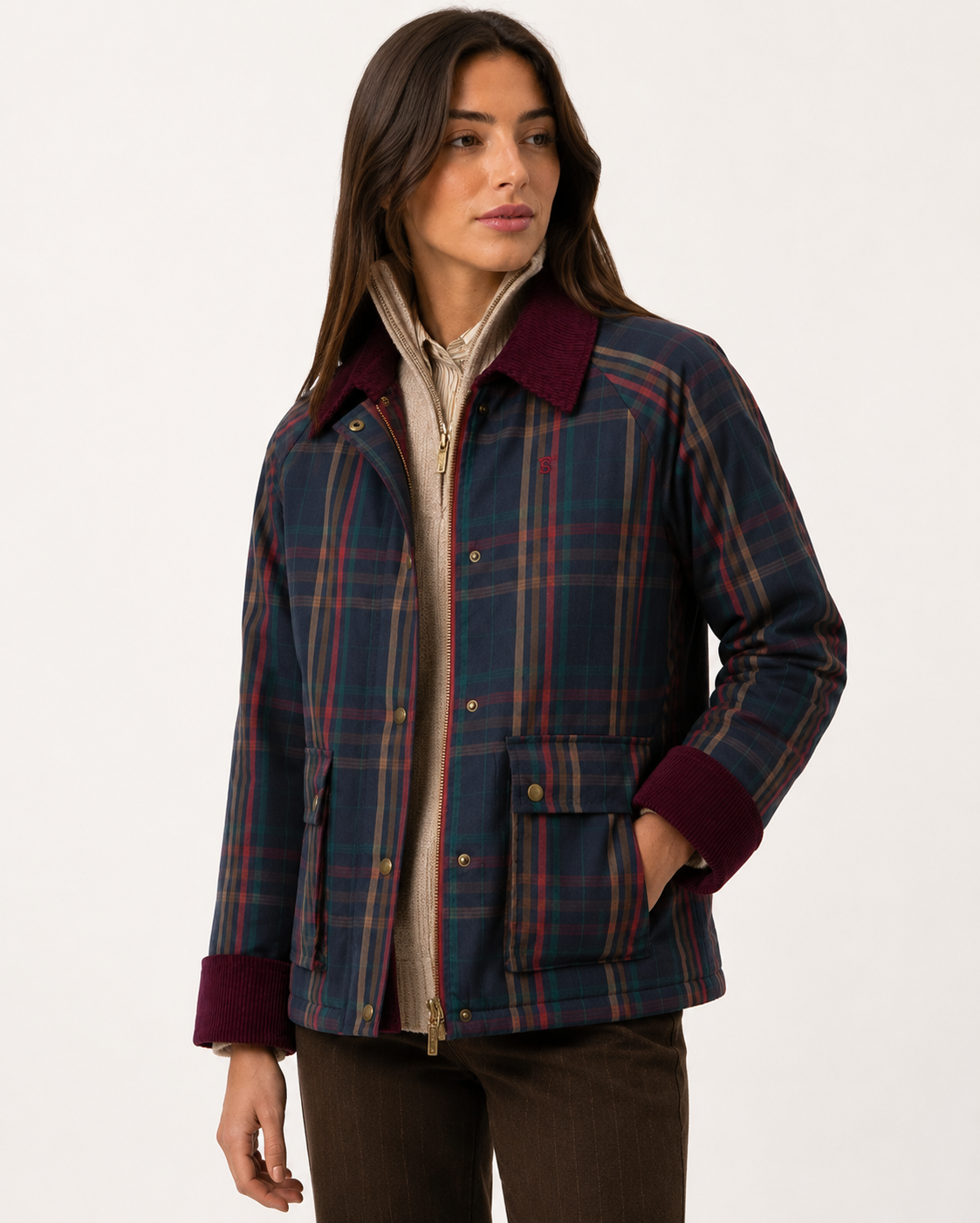 Parka Cuadros Marino
