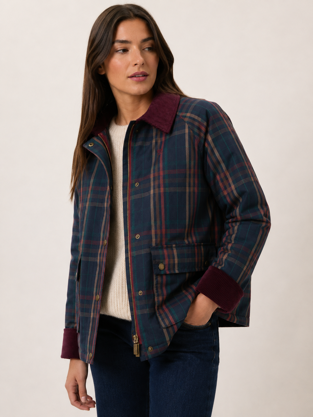 Parka Cuadros Marino