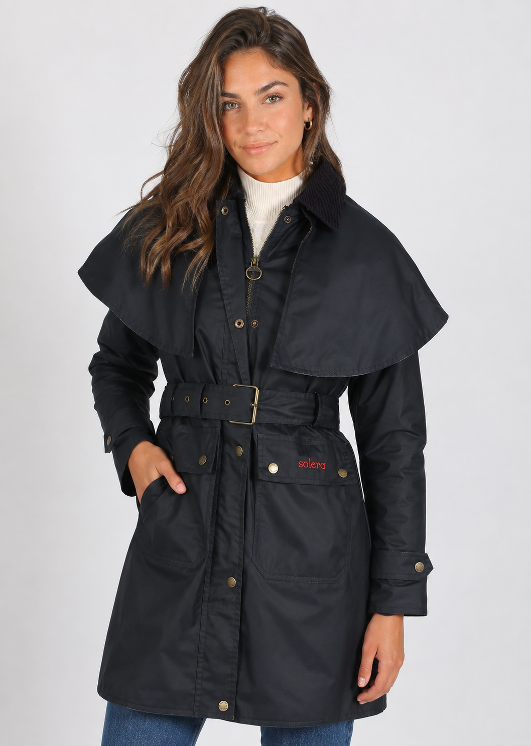 Parka Tipo Encerada Capa Marino