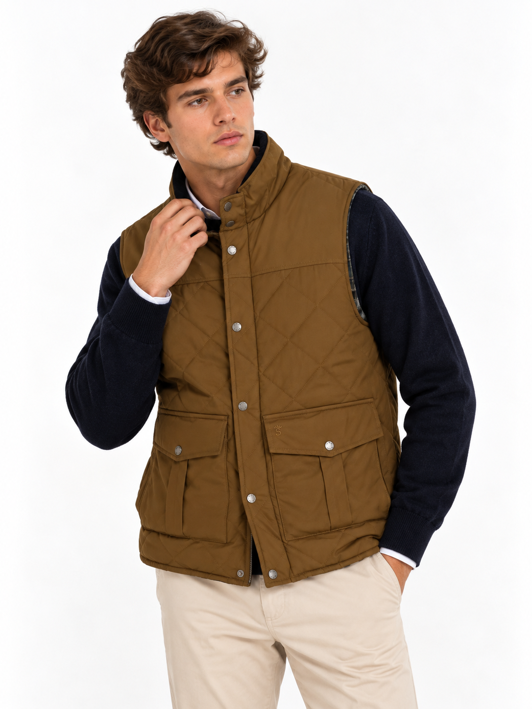 Chaleco Guateado Camel