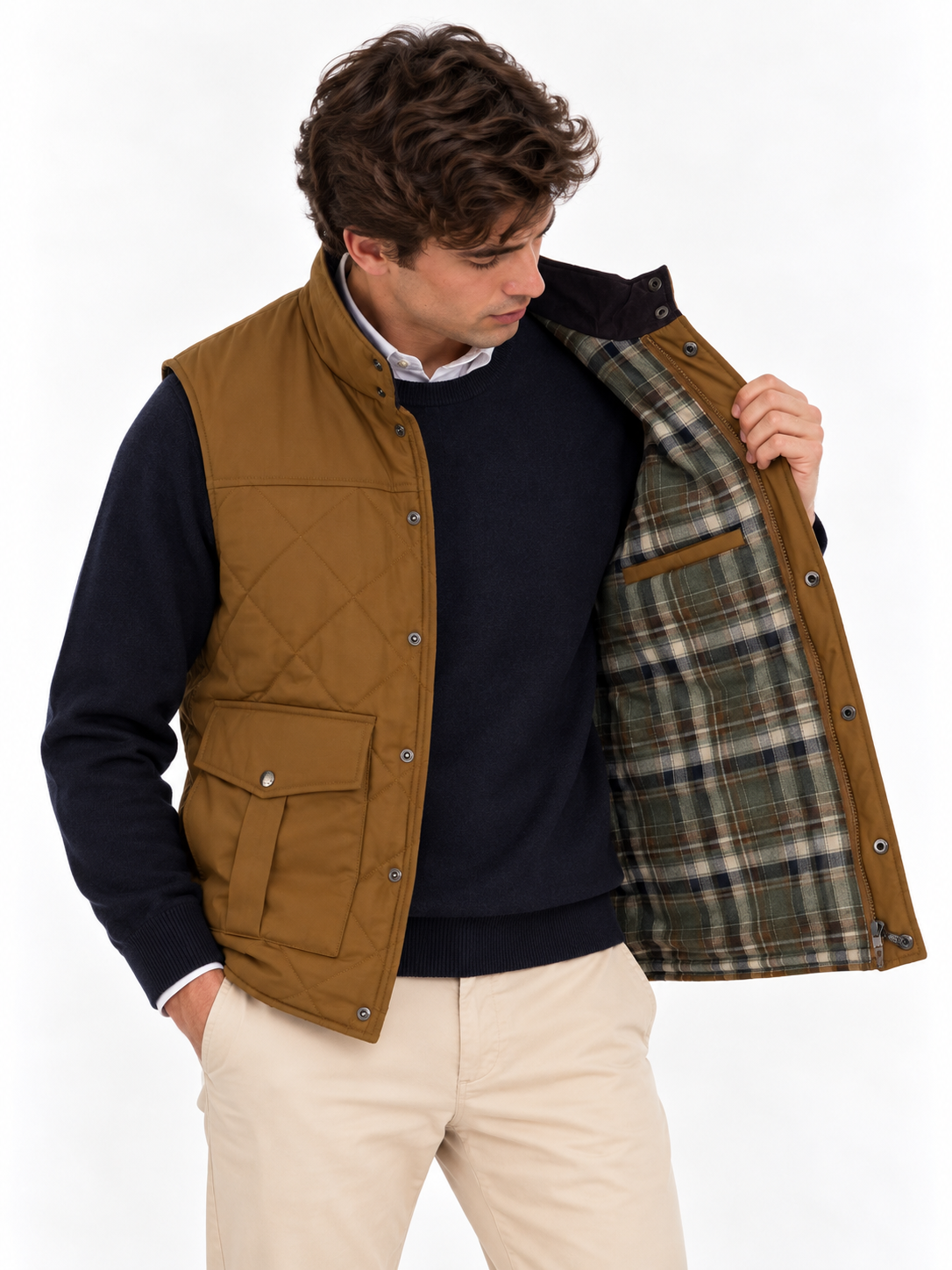Chaleco Guateado Camel