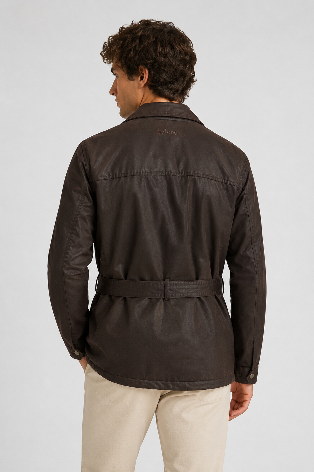 Parka Field Tipo Encerada Marrón