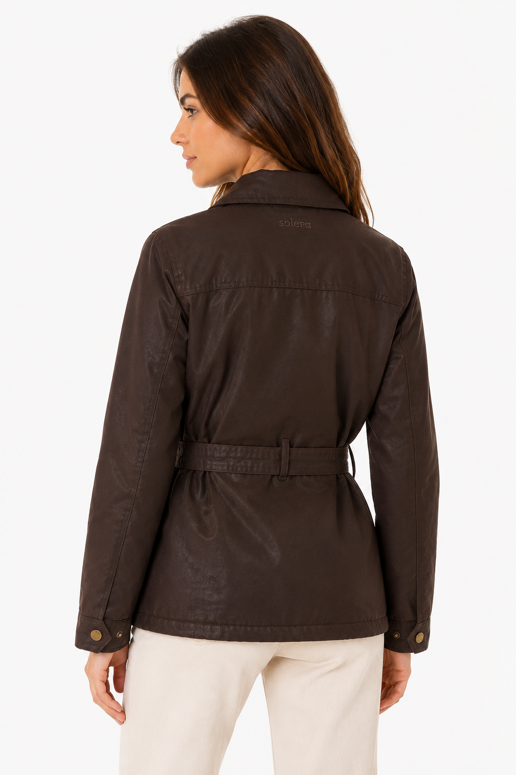 parka cinto marrón