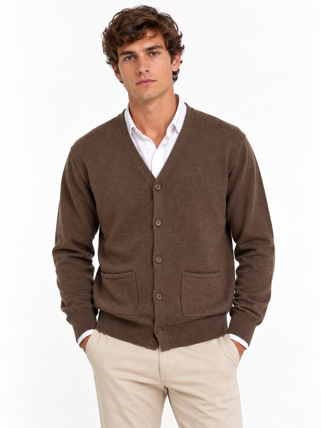 Chaqueta Punto Tostado