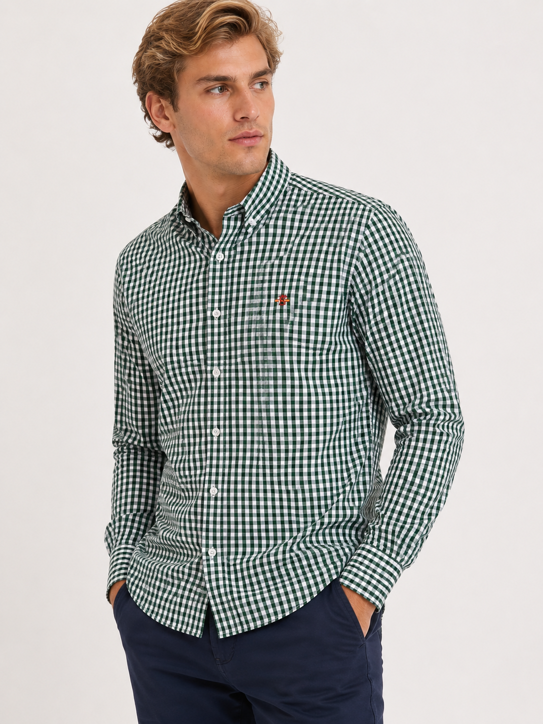Camisa Cuadro Kaki Bandera