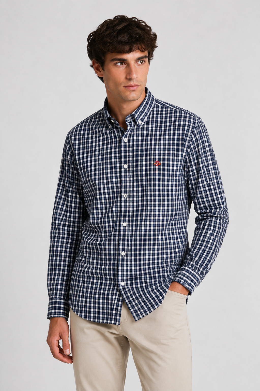 Camisa Cuadros Marino
