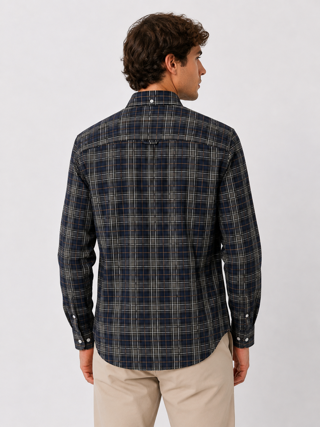Camisa Cuadros Kaki