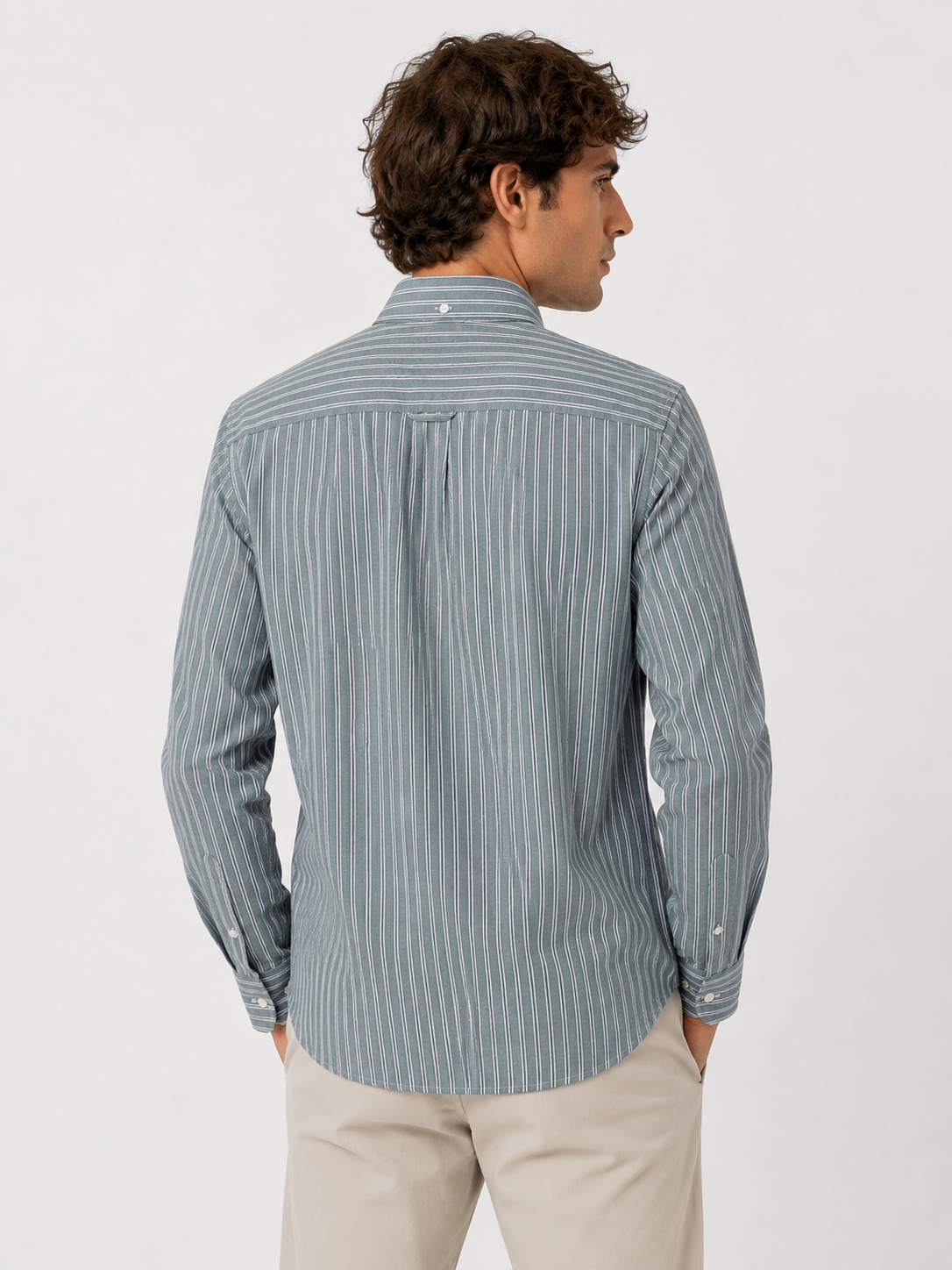Camisa Rayas Verde Agua
