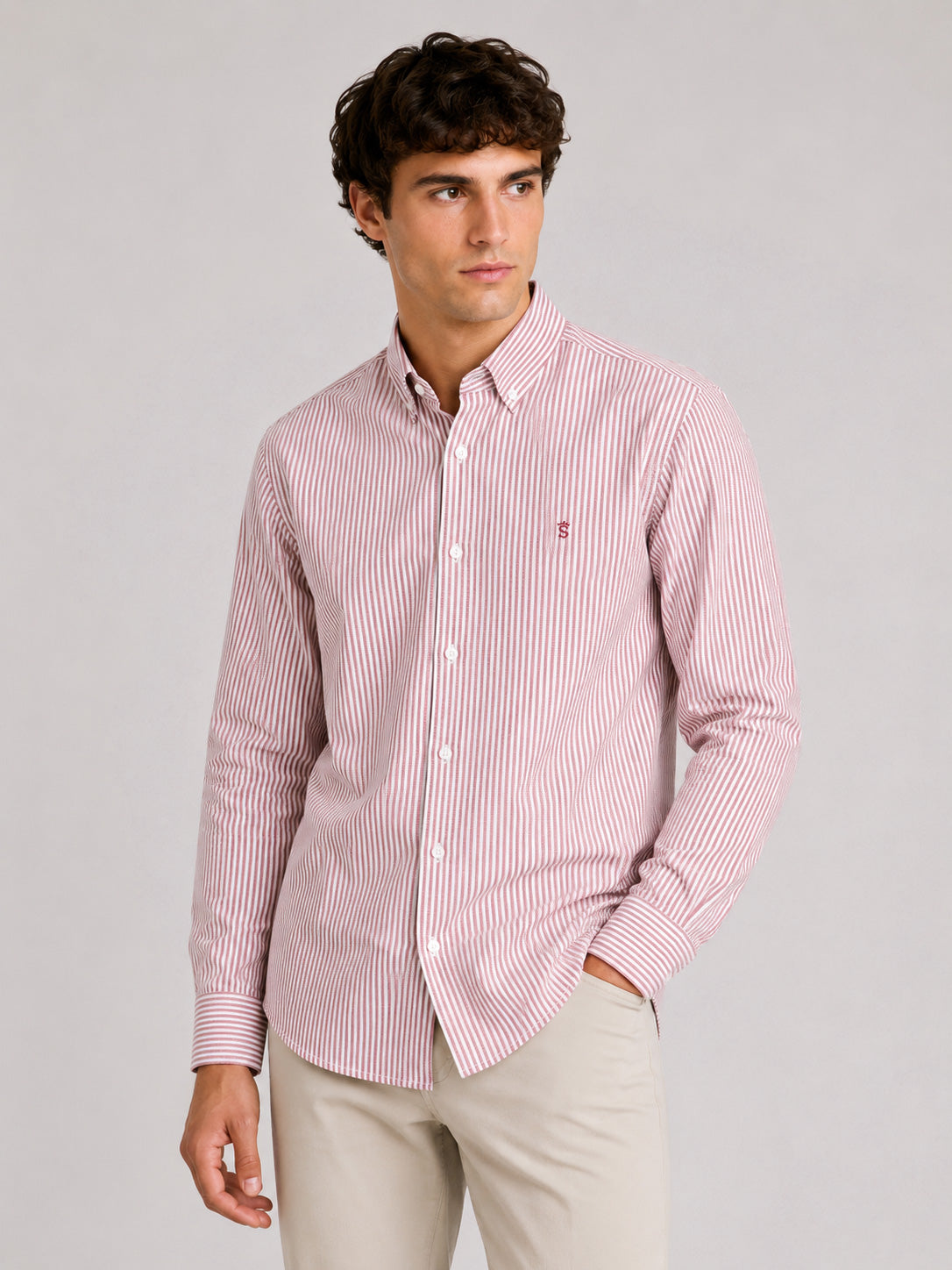 Camisa Rayas Granate