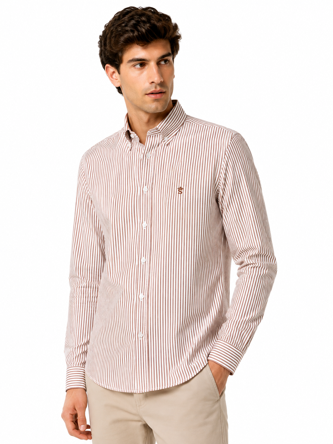 Camisa Rayas Tostado