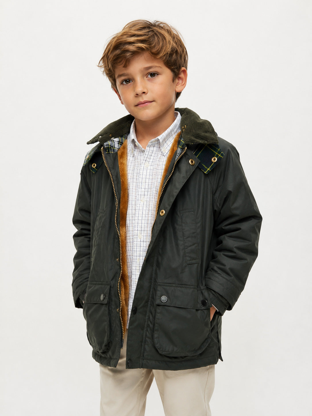 Parka encerada Kaki infantil