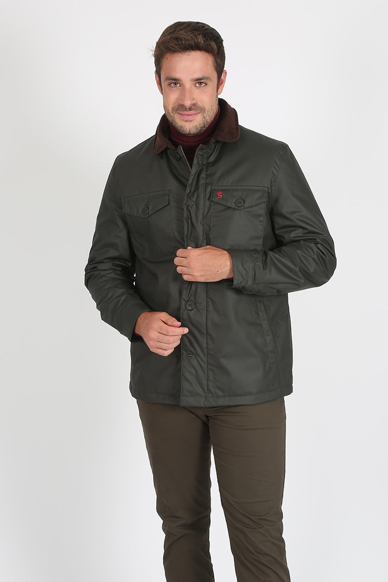 Parka Ascot Tipo Encerada Kaki