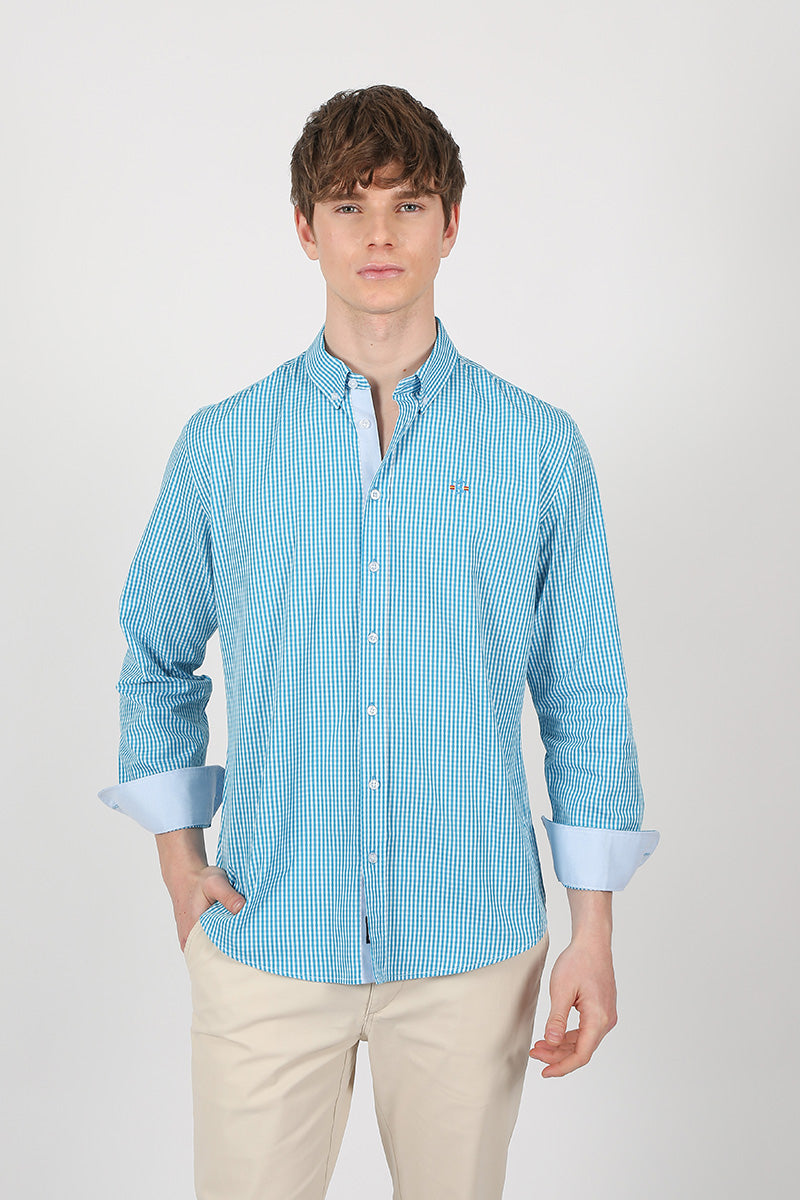 Camisa Azul Turquesa
