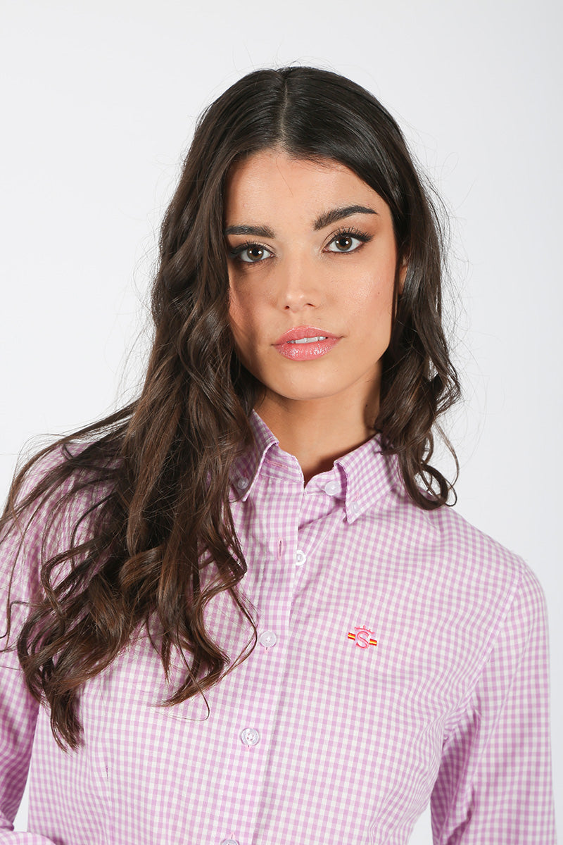 Camisa Cuadros Lila