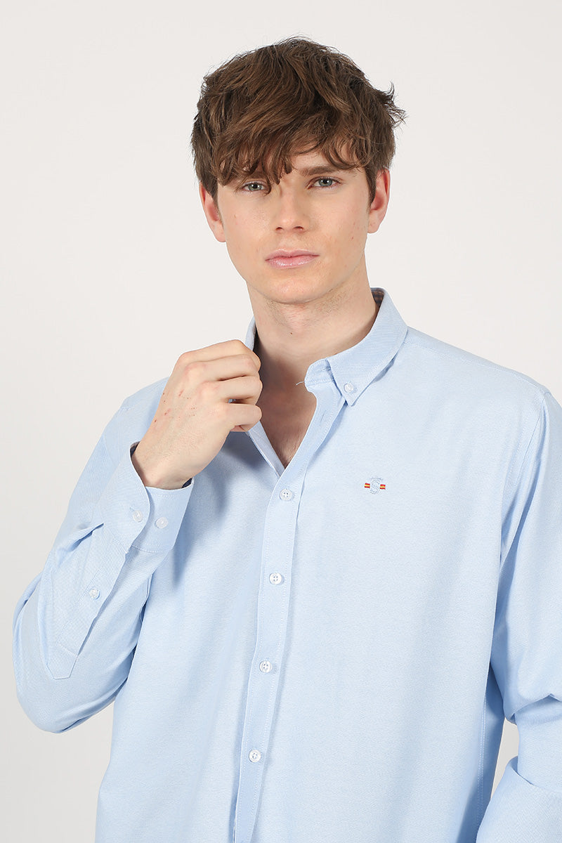 Camisa oxford Celeste
