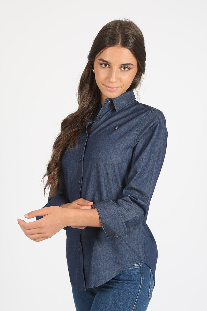 Camisa suelta Denim Azul