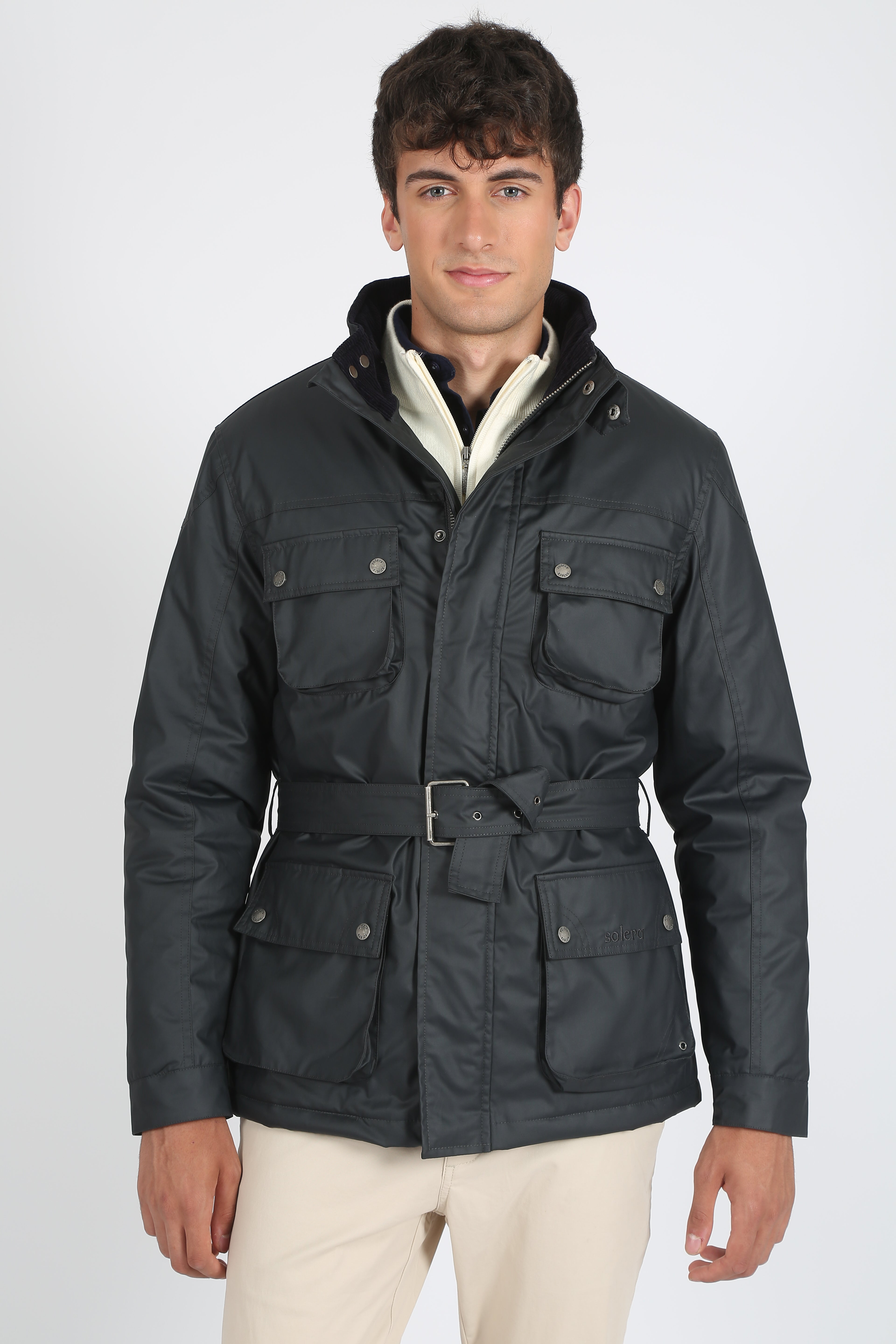 Parka Heritage Tipo Encerada Marino