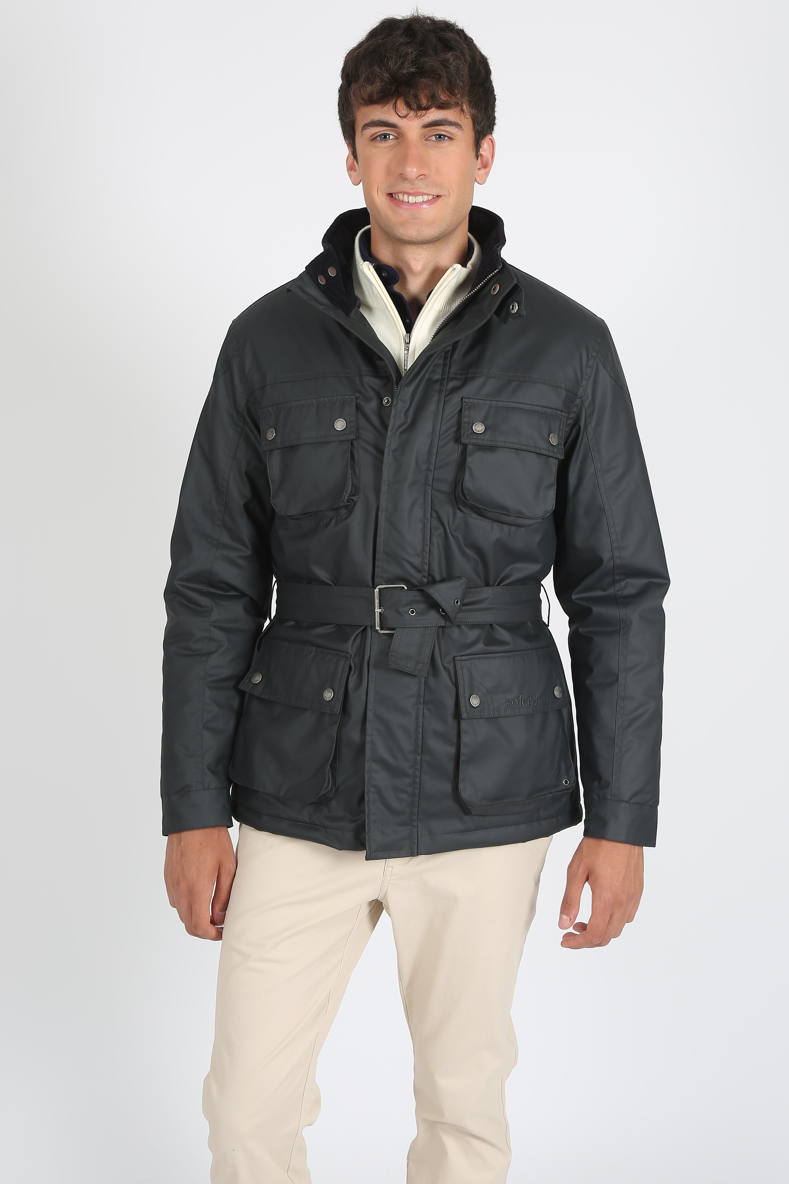 Parka Heritage Tipo Encerada Marino