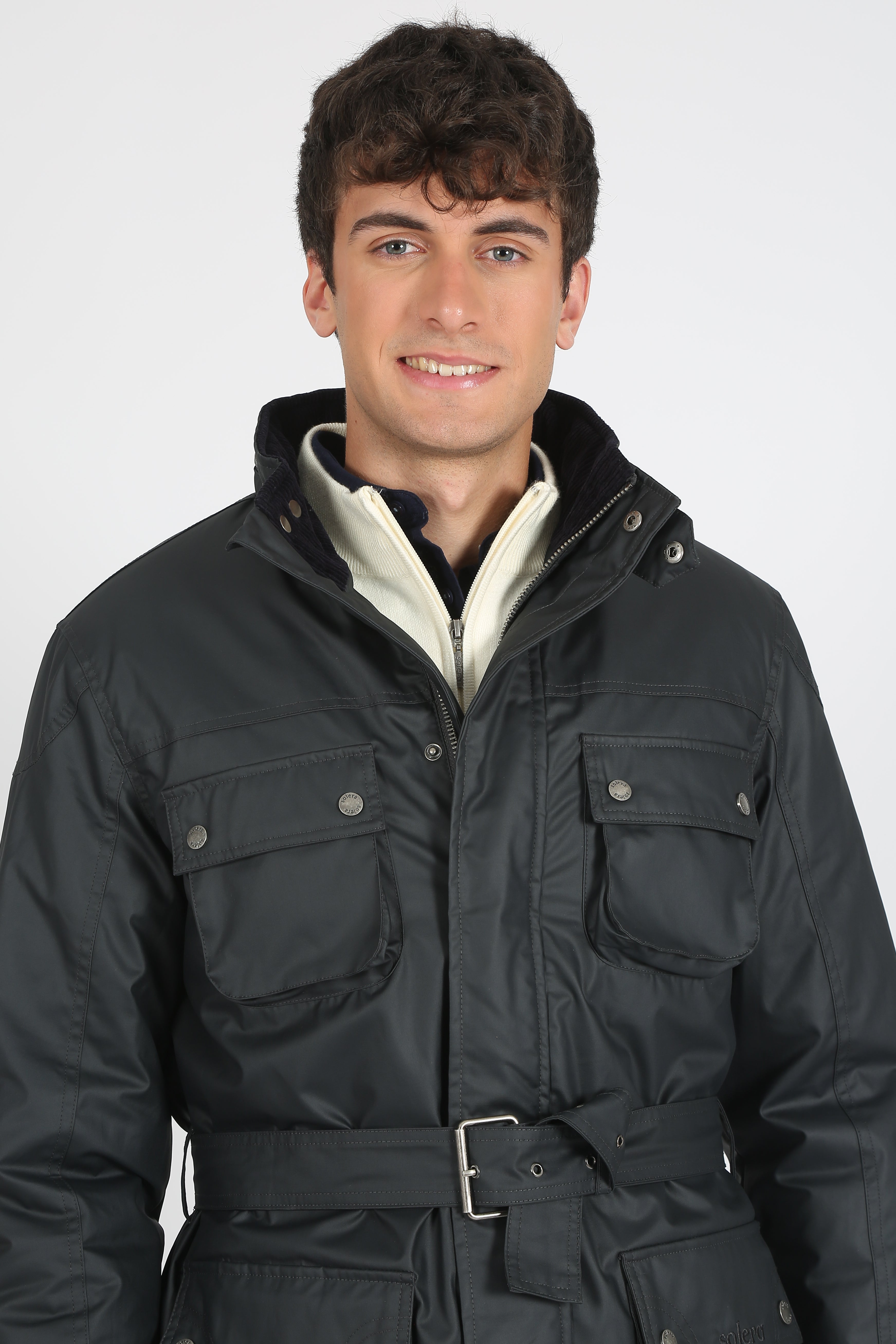 Parka Heritage Tipo Encerada Marino