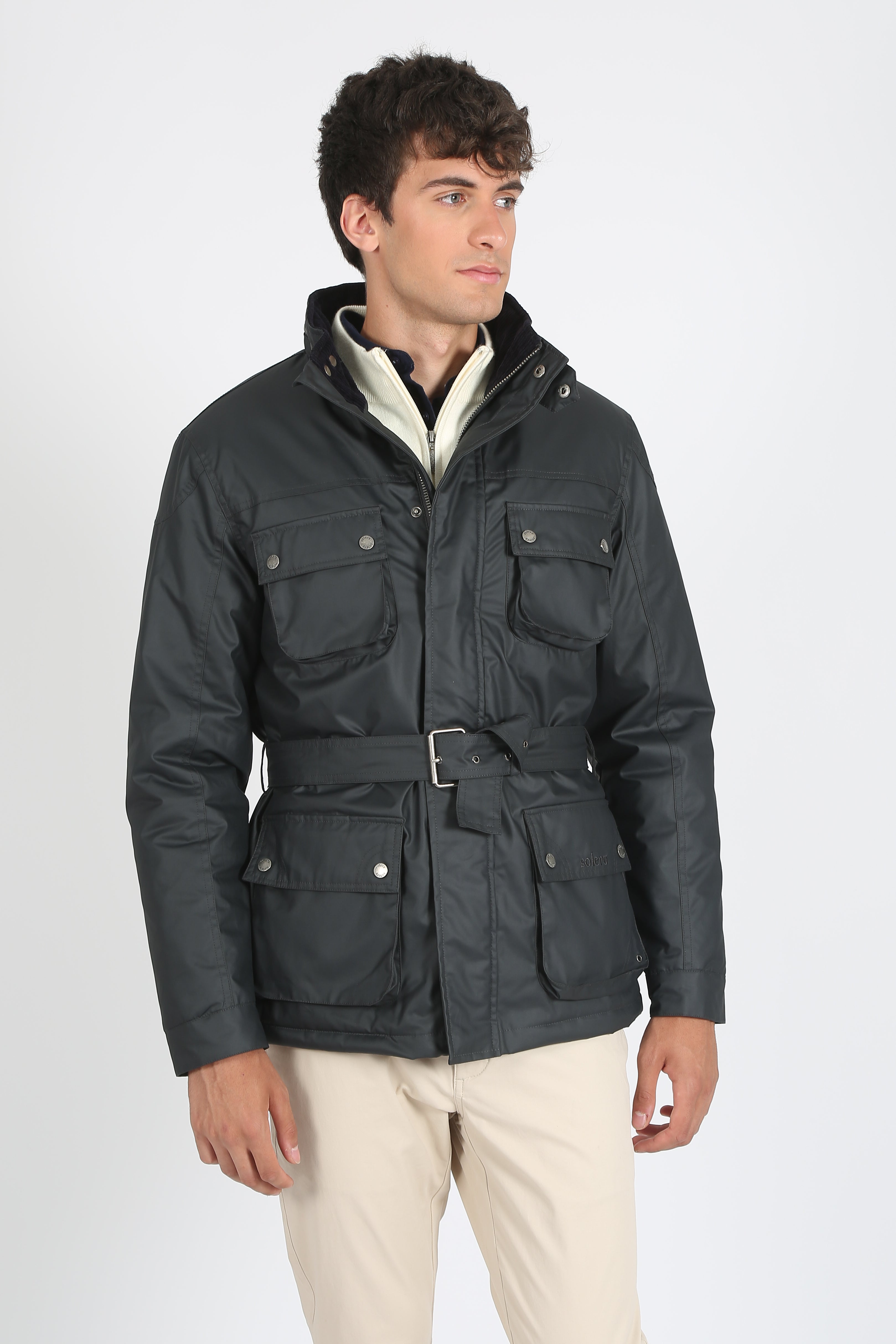 Parka Heritage Tipo Encerada Marino