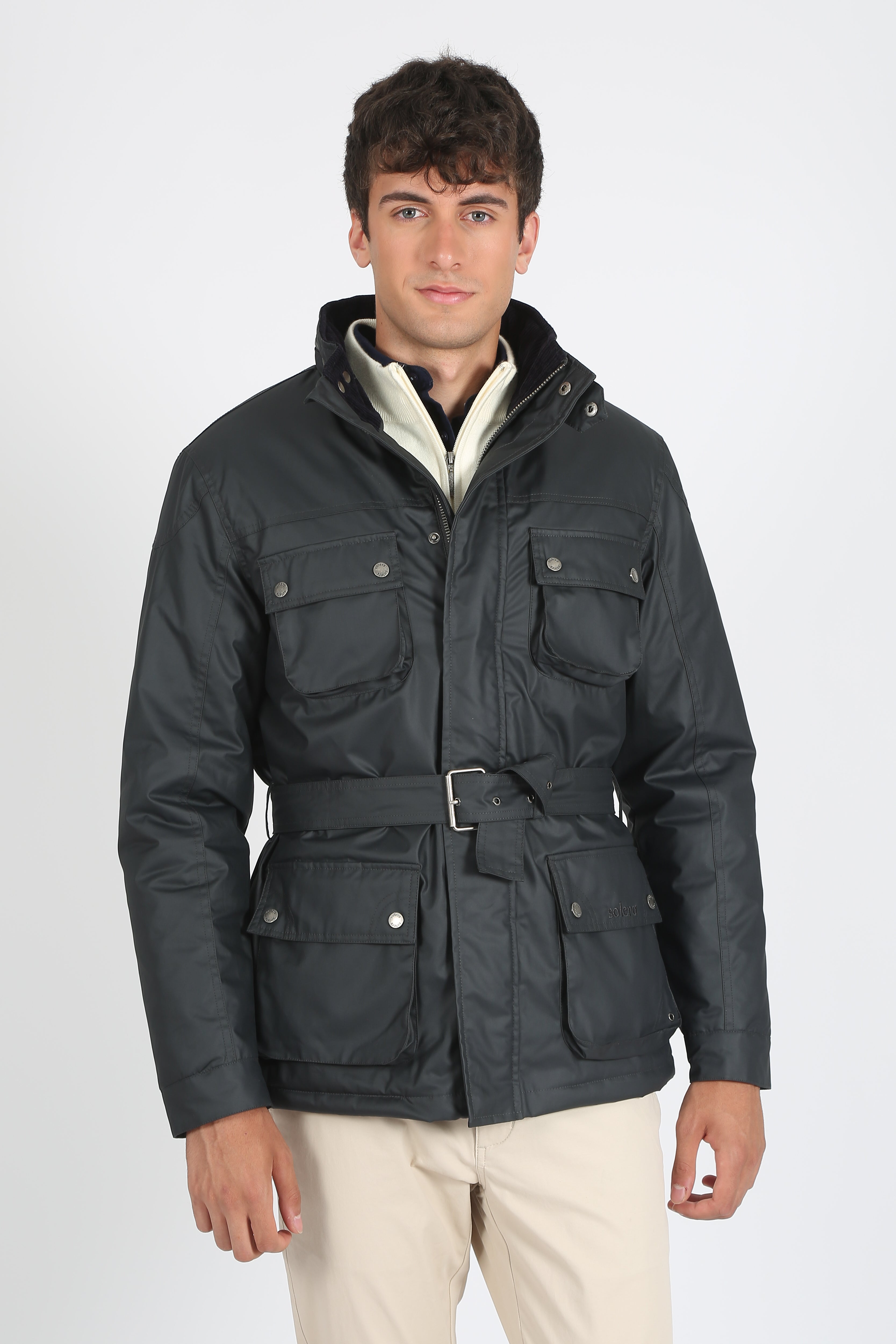 Parka Heritage Tipo Encerada Marino