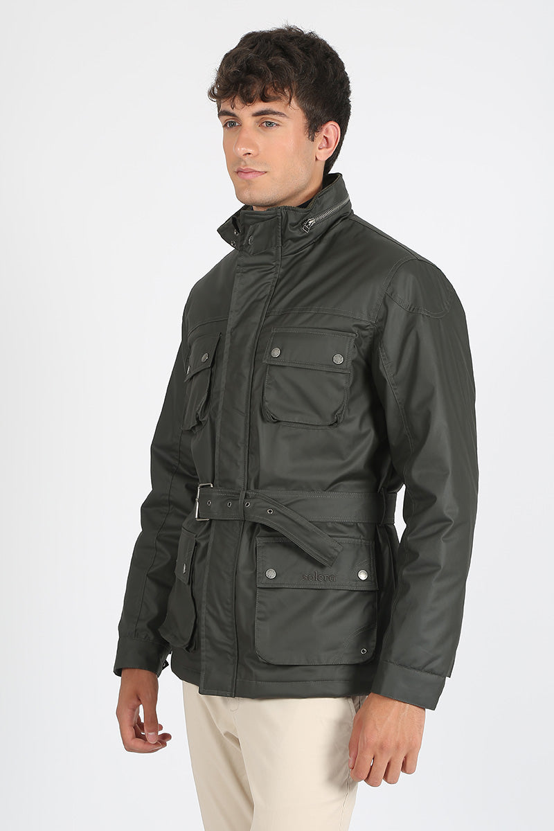 Parka Heritage Tipo Encerada Verde