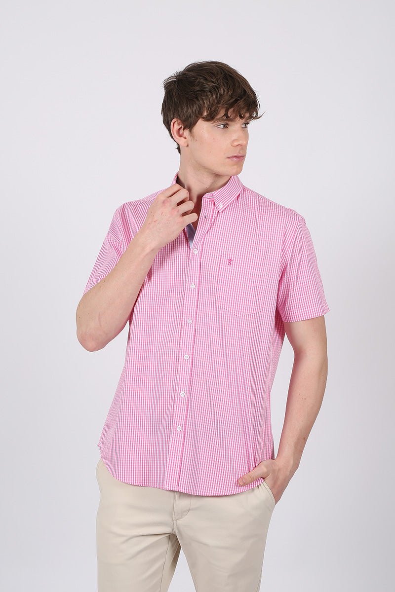 Camisa  manga corta rosa