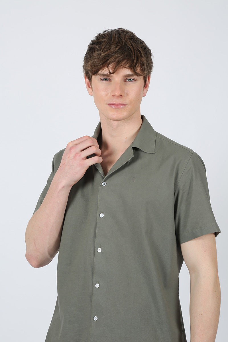 Green linen shirt