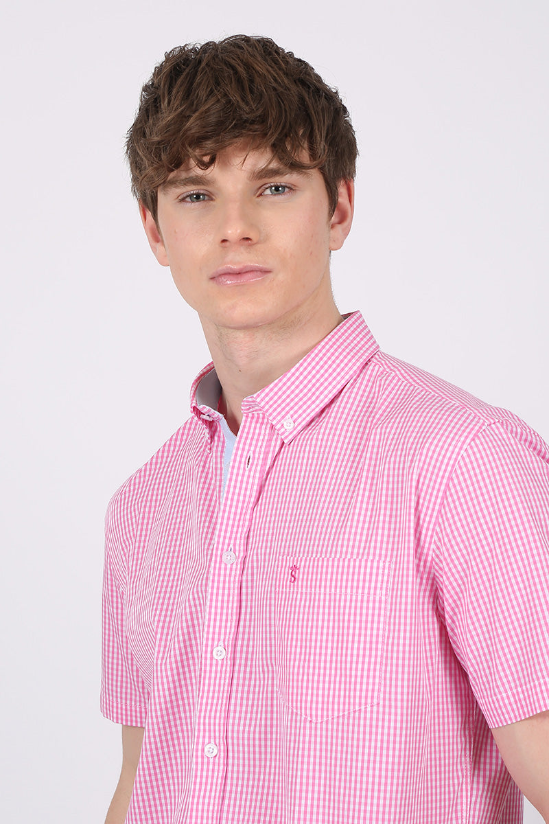 Camisa Manga Corta Rosa