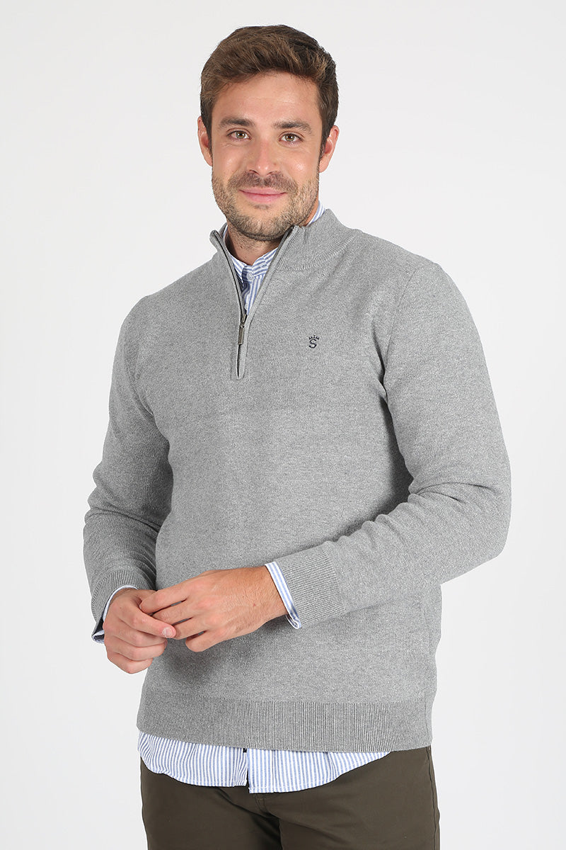 Jersey cremallera Gris