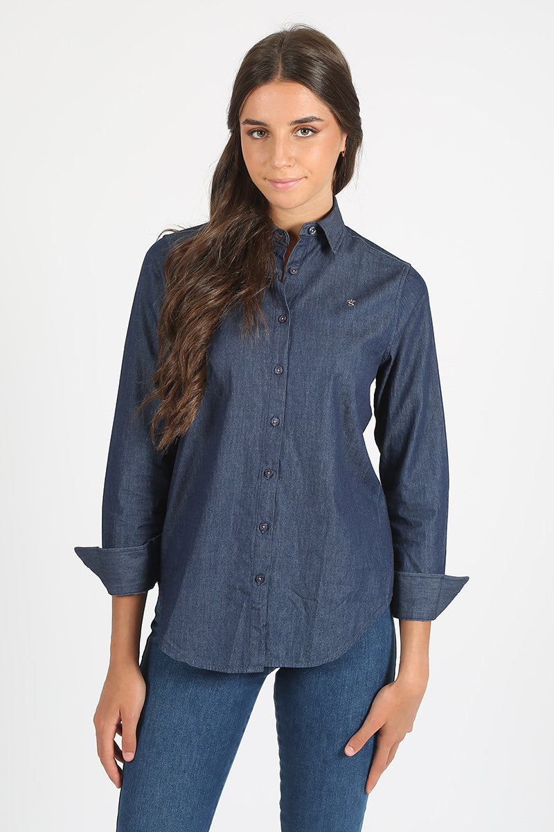 Camisa suelta Denim Azul