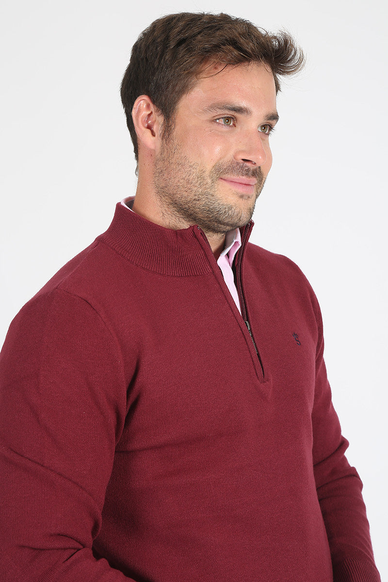 Jersey cremallera granate