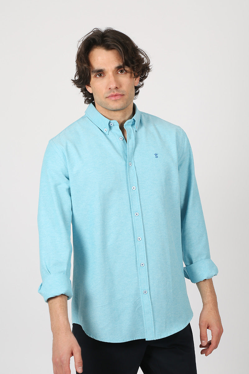 Camisa Oxford Turquesa