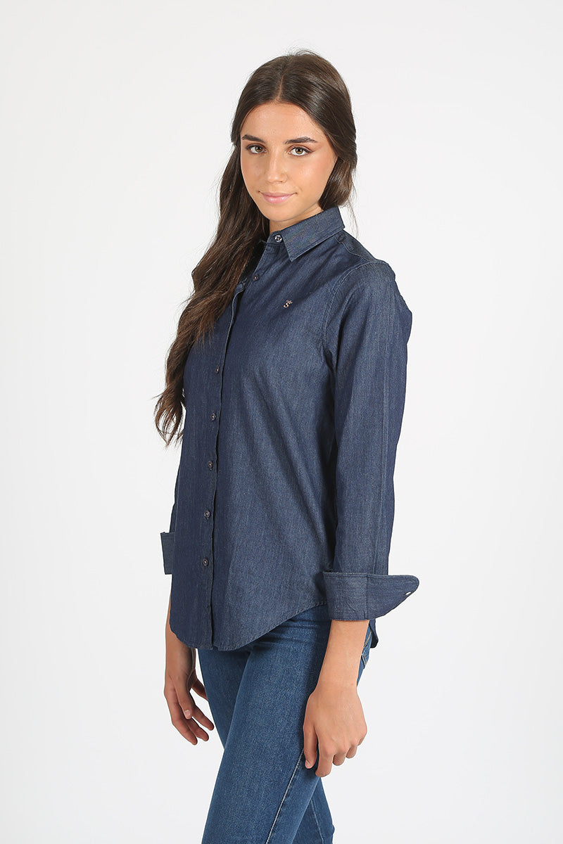 Camisa suelta Denim Azul