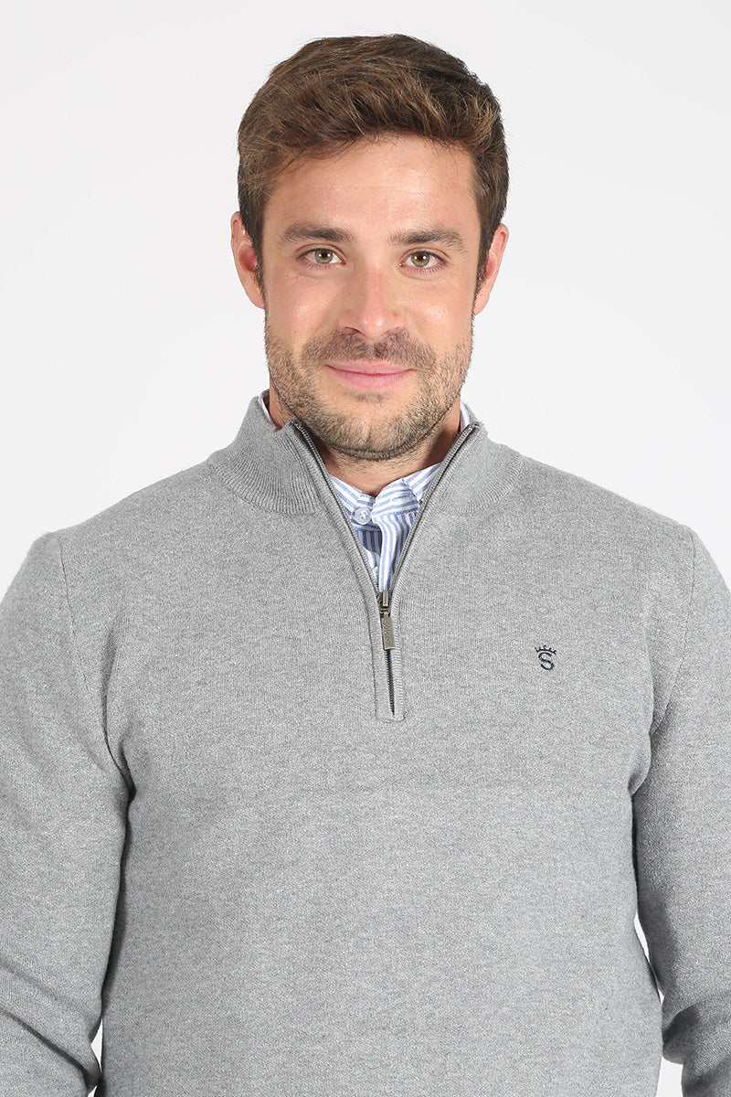 Jersey cremallera Gris
